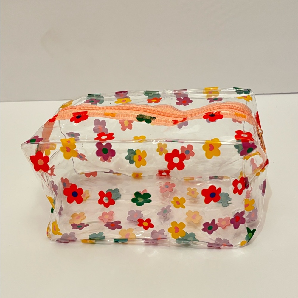 Floral Transparent Cosmetic Bag